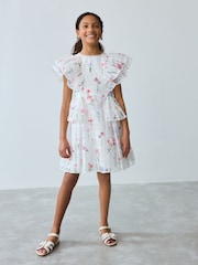 Baker by Ted Baker Floral Burnout Frill Tier Dress - Image 2 of 12