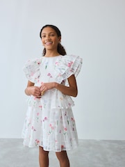 Baker by Ted Baker Floral Burnout Frill Tier Dress - Image 4 of 12