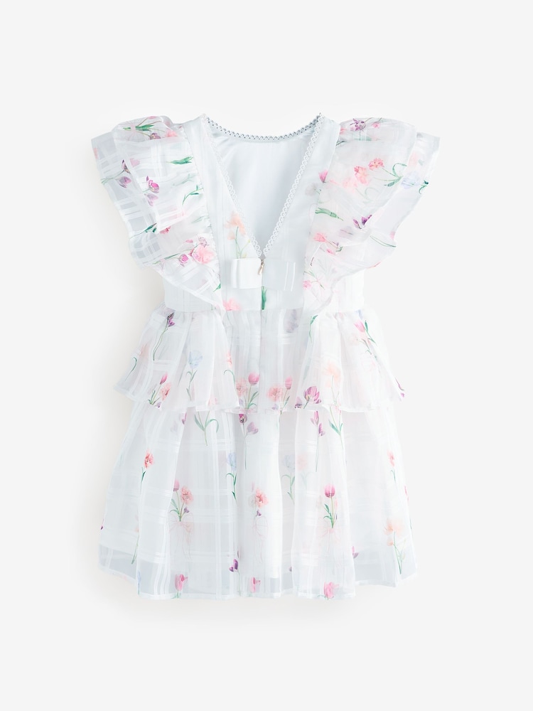 Baker by Ted Baker Floral Burnout Frill Tier Dress - Image 9 of 12