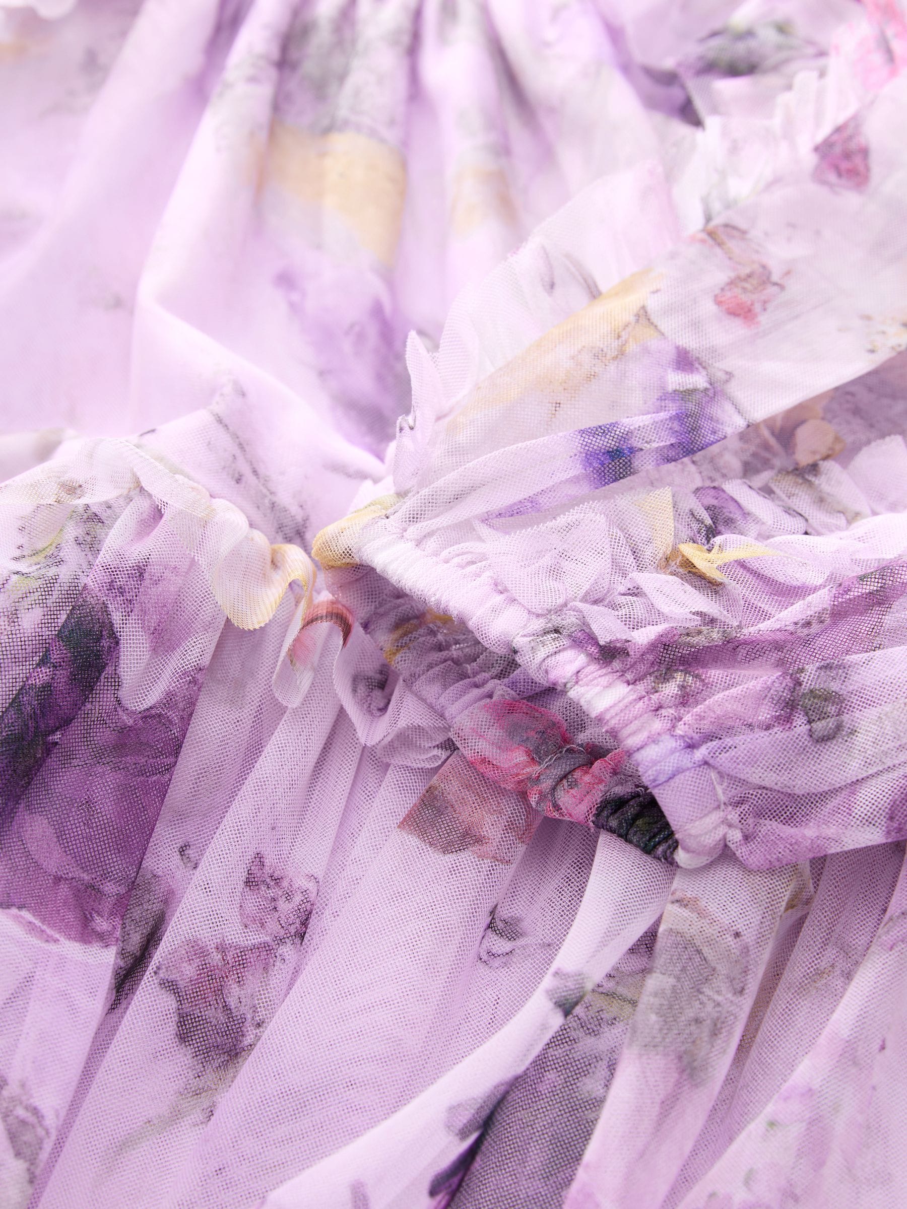 Buy Baker by Ted Baker Purple Long Sleeve Mesh Floral Dress from