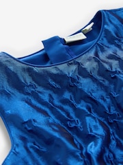 Baker by Ted Baker Blue Cloque Corsage Dress - Image 12 of 12