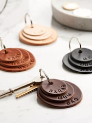 Personalised Family Name Brown Keyring by Posh Totty Designs - Image 1 of 4