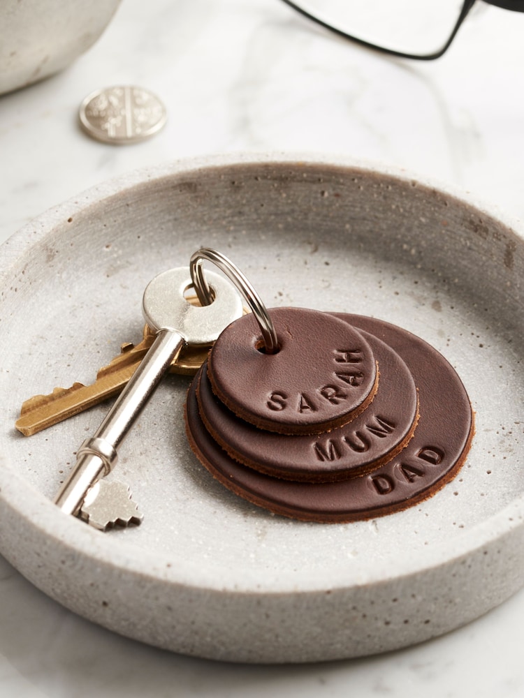 Personalised Family Name Brown Keyring by Posh Totty Designs - Image 2 of 4