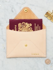 Posh Totty Designs Personalised Leather Brown Passport Holder - Image 2 of 3