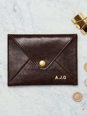 Posh Totty Designs Personalised Leather Brown Passport Holder - Image 3 of 3