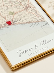 Personalised Vintage Map Picture White Wall Art by Posh Totty Designs - Image 2 of 3