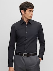 BOSS Black Squared Buckle Belt In Italian Leather - Image 4 of 5