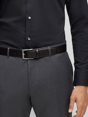 BOSS Black Squared Buckle Belt In Italian Leather - Image 5 of 5