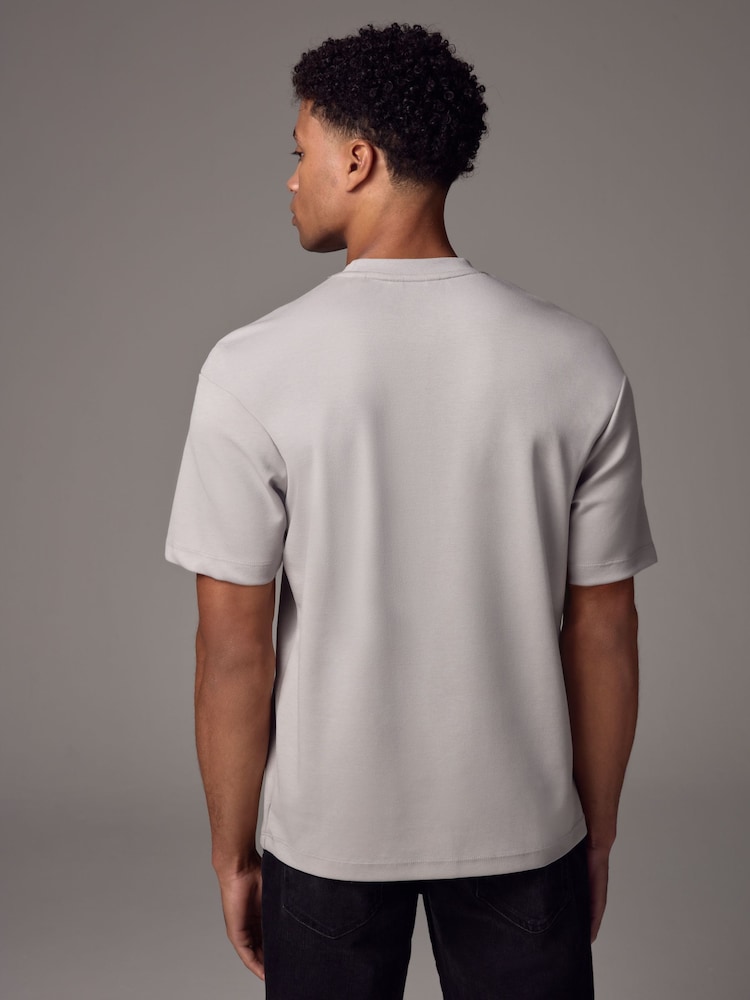 Gris glace - Coupe ample - T-shirt épais - Image 3 of 7