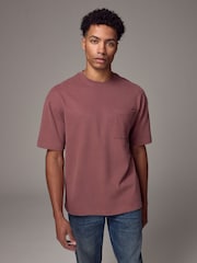 Pink - Relaxed Fit Supersoft Heavyweight Pocket 100% Cotton T-Shirt - Bild 1 von 8