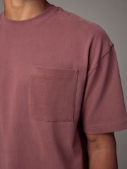 Pink - Relaxed Fit Supersoft Heavyweight Pocket 100% Cotton T-Shirt - Bild 5 von 8