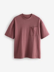 Pink - Relaxed Fit Supersoft Heavyweight Pocket 100% Cotton T-Shirt - Bild 6 von 8