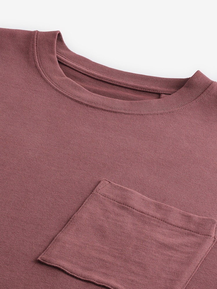 Pink - Relaxed Fit Supersoft Heavyweight Pocket 100% Cotton T-Shirt - Bild 8 von 8