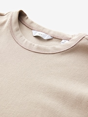 Neutral Stone Long Sleeve Ribbed Texture T-Shirt - Image 8 of 8