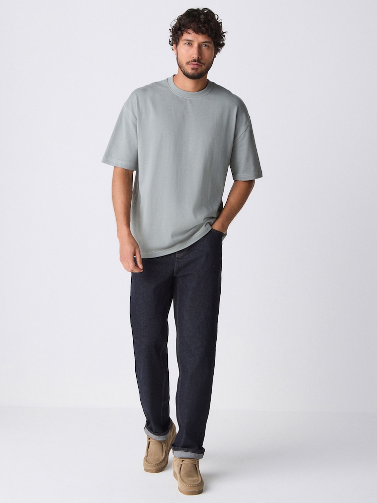 Verde medio - Corte estándar - Camiseta de tejido grueso - Imagen 2 de 7 Verde medio - Corte estándar - Camiseta de tejido grueso - Imagen 2 de 7