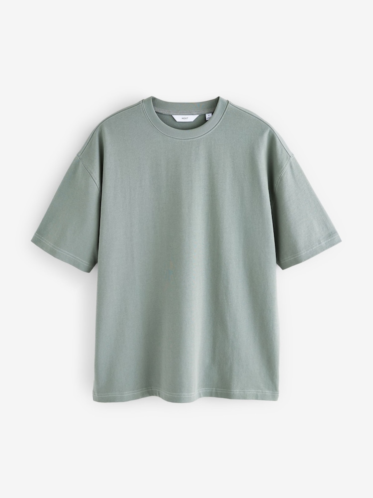 Vert moyen - Ajustement régulier - T-shirt épais - Image 5 of 7