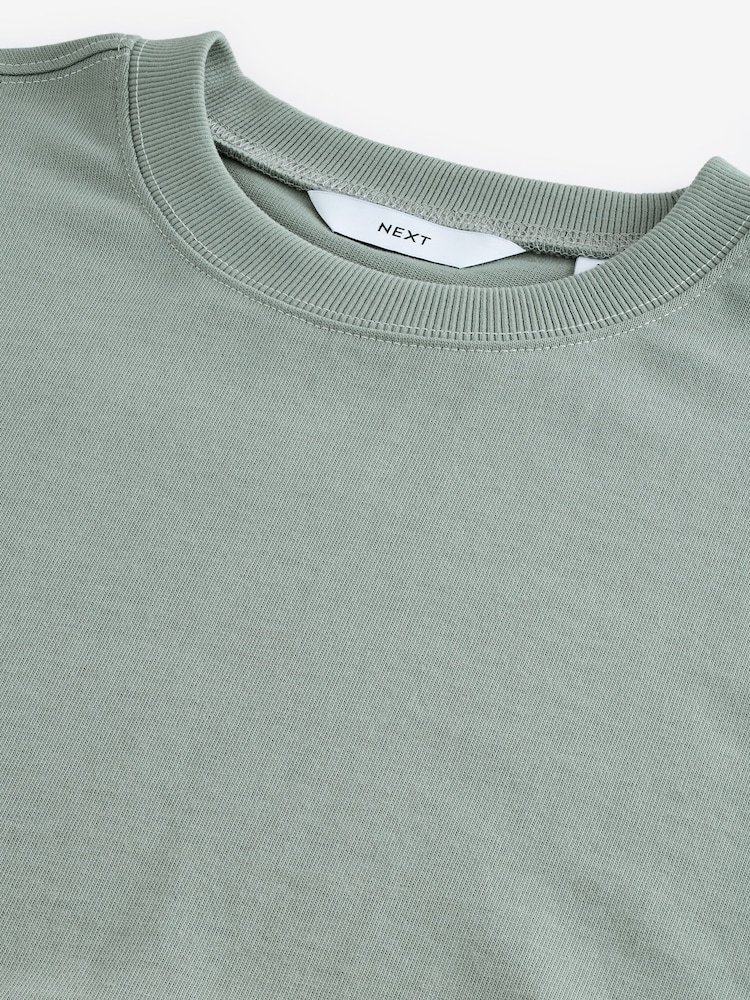 Vert moyen - Ajustement régulier - T-shirt épais - Image 6 of 7
