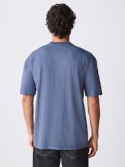 Blau - Garment Dye Heavyweight Relaxed Cotton T-Shirt - Bild 3 von 7