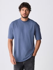 Blau - Garment Dye Heavyweight Relaxed Cotton T-Shirt - Bild 4 von 7