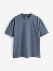 Blau - Garment Dye Heavyweight Relaxed Cotton T-Shirt - Bild 5 von 7