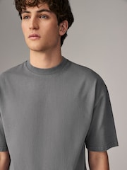Gris - Garment Dye Heavyweight Relaxed Cotton T-Shirt - Image 3 de 7
