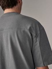 Gris - Garment Dye Heavyweight Relaxed Cotton T-Shirt - Image 4 de 7