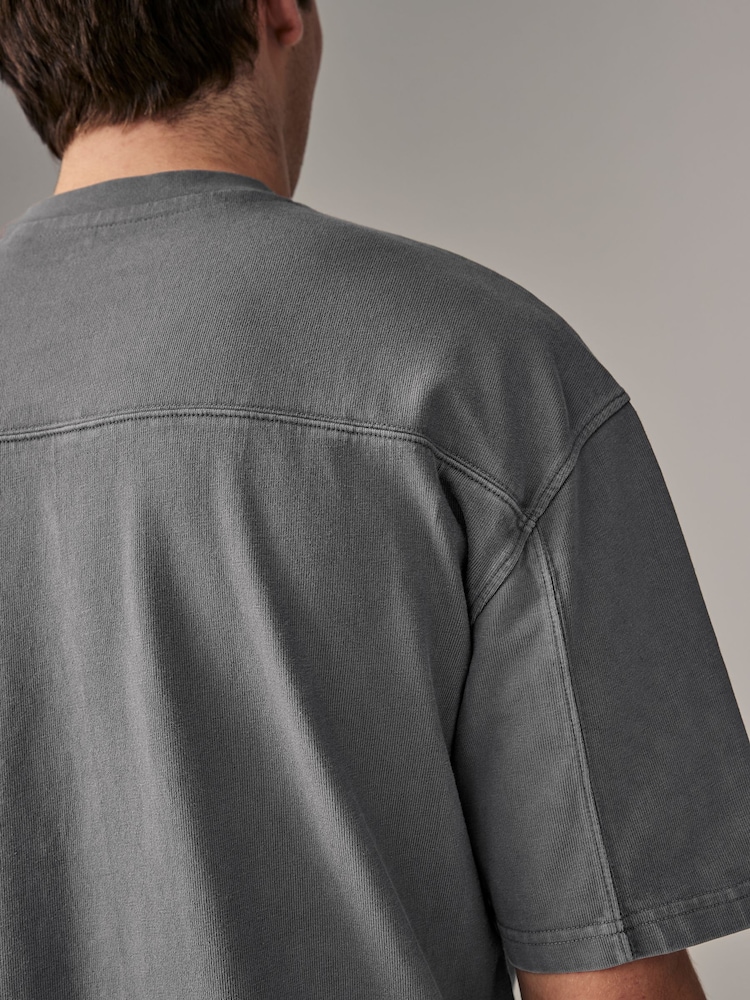 Gris - Garment Dye Heavyweight Relaxed Cotton T-Shirt - Image 4 of 7