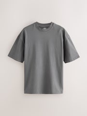 Gris - Garment Dye Heavyweight Relaxed Cotton T-Shirt - Image 5 de 7