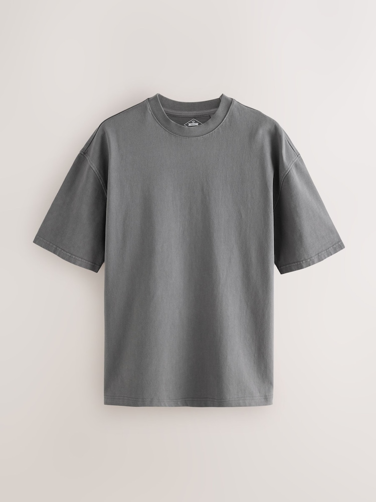 Gris - Garment Dye Heavyweight Relaxed Cotton T-Shirt - Image 5 of 7