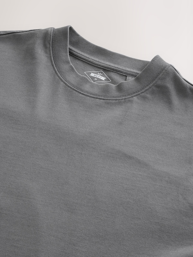 Gris - Garment Dye Heavyweight Relaxed Cotton T-Shirt - Image 7 of 7