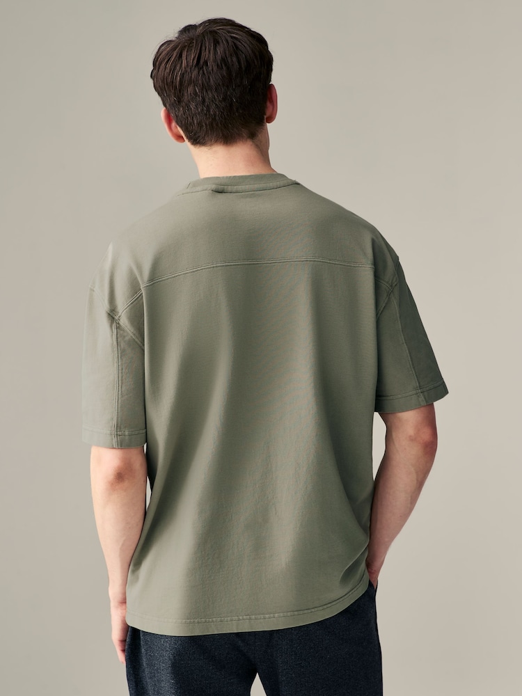zelena - Garment Dye Heavyweight sproščena bombažna majica s kratkimi rokavi - Slika 2 iz 9 zelena - Garment Dye Heavyweight sproščena bombažna majica s kratkimi rokavi - Slika 2 iz 9