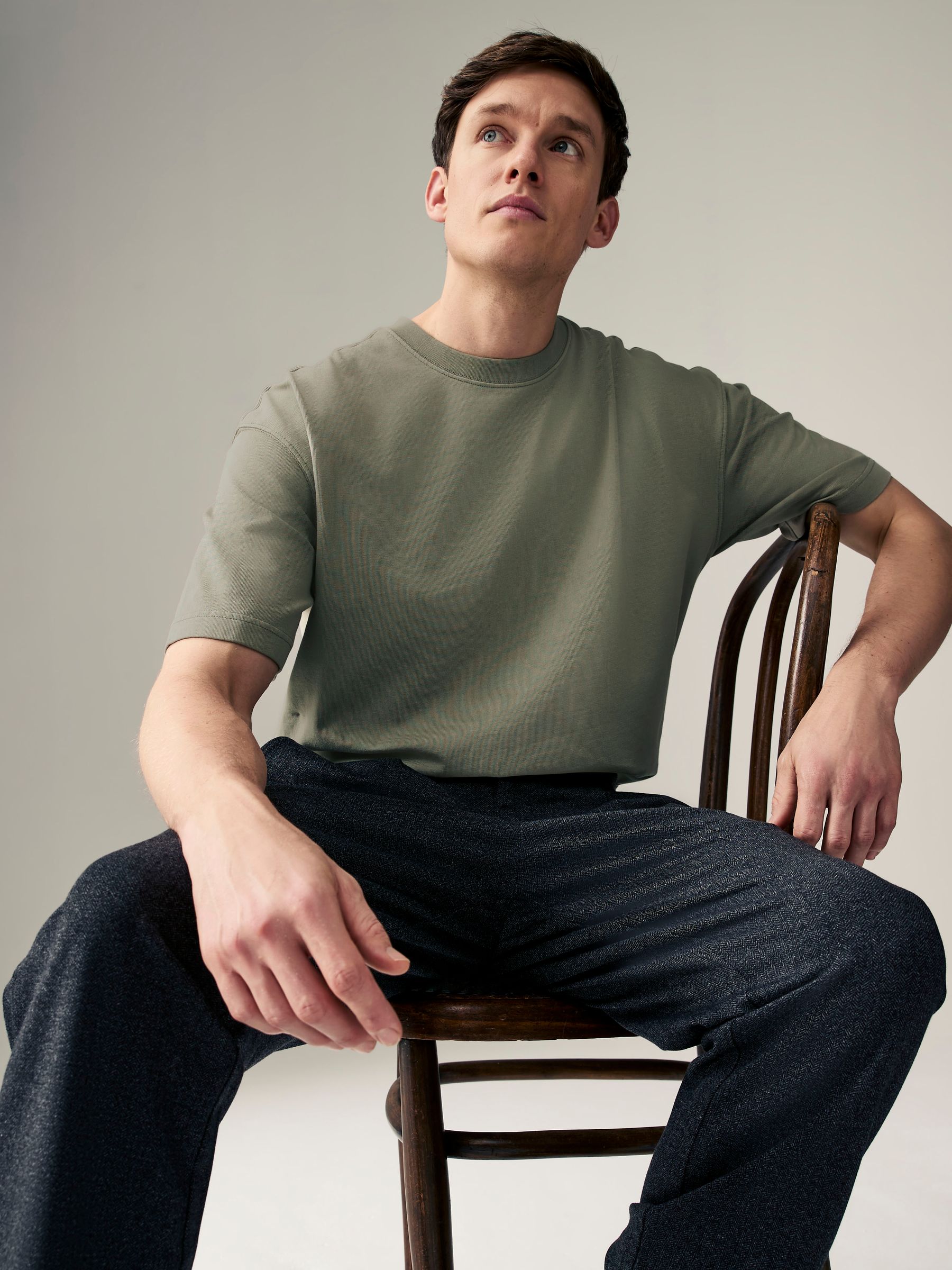 Buy Green Garment Dye Heavyweight Relaxed Cotton T-Shirt from Next