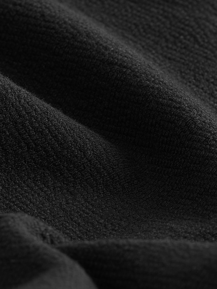 Black Textured Relaxed Heavyweight 100% Cotton T-Shirt - Image 8 of 8