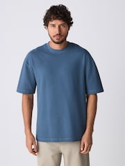 Синий - Textured Relaxed Heavyweight 100% Cotton T-Shirt - Image 2 of 6