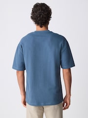 Синий - Textured Relaxed Heavyweight 100% Cotton T-Shirt - Image 3 of 6