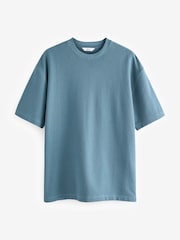 Синий - Textured Relaxed Heavyweight 100% Cotton T-Shirt - Image 5 of 6