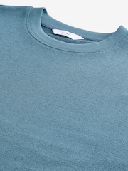 Синий - Textured Relaxed Heavyweight 100% Cotton T-Shirt - Image 6 of 6