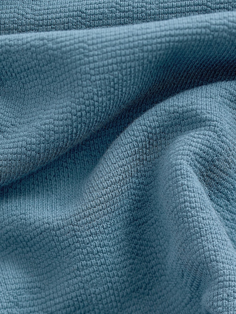 Blue Textured Relaxed Heavyweight 100% Cotton T-Shirt - Image 7 of 7