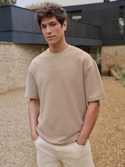 Stone Textured Relaxed Heavyweight 100% Cotton T-Shirt - Image 1 of 7