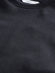 Navy Blue Long Sleeve Ribbed Texture T-Shirt - Image 8 of 8