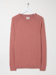 FatFace Mid Pink Rye Fine Gauge Knitted Crew Neck Jumper - Image 5 of 5