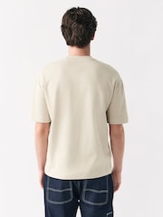 Нейтральний камінь - Relaxed Fit Graphic Print Heavyweight Striped T-Shirt - Image 3 of 8