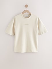 Нейтральний камінь - Relaxed Fit Graphic Print Heavyweight Striped T-Shirt - Image 6 of 8
