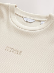 Нейтральний камінь - Relaxed Fit Graphic Print Heavyweight Striped T-Shirt - Image 7 of 8