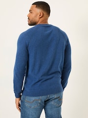 FatFace Blue Denim Rye Fine Gauge Knitted Crew Neck Jumper - Image 6 of 8