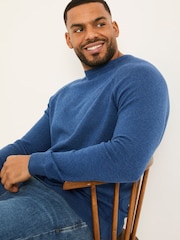FatFace Blue Denim Rye Fine Gauge Knitted Crew Neck Jumper - Image 7 of 8