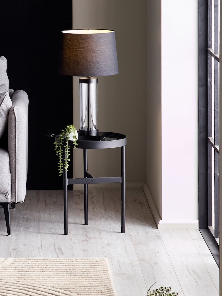 Julian Bowen Black and Mirrored Franki Mirror Glass Table Lamp - Image 1 of 6