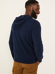 Navy Rye Fine Gauge Knitted Hoodie - Image 2 of 5