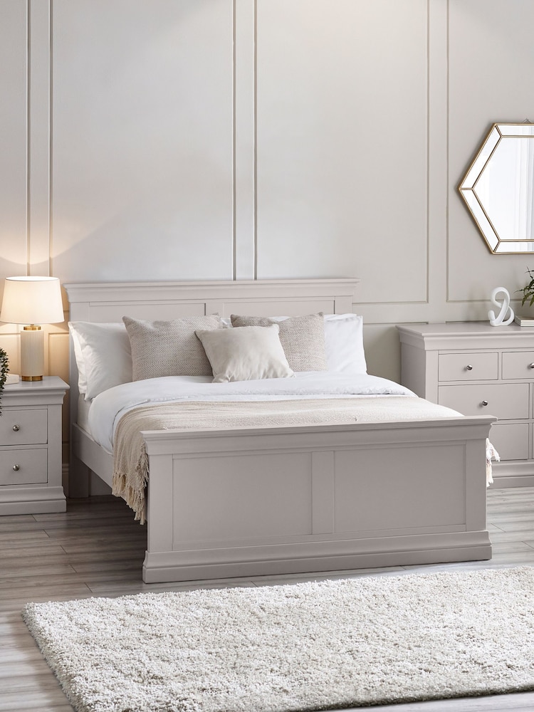 Julian Bowen Light Grey Clermont Bed - Image 1 of 6