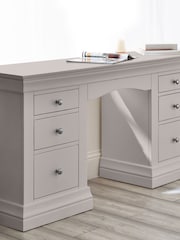 Julian Bowen Light Grey Clermont Dressing Table - Image 1 of 6